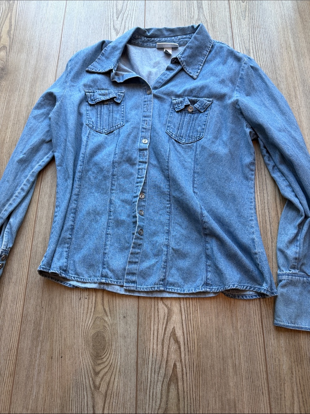 dressbarn Light Blue Denim Shirt